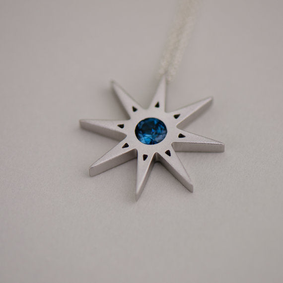 Star of David Sapphire Gold Necklace